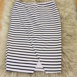 JL Jules & Leopold navy white stripe skirt